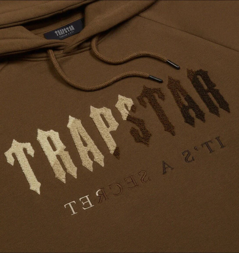 Trapstar Chenille Decoded Hooded Tracksuit - Earth Brown