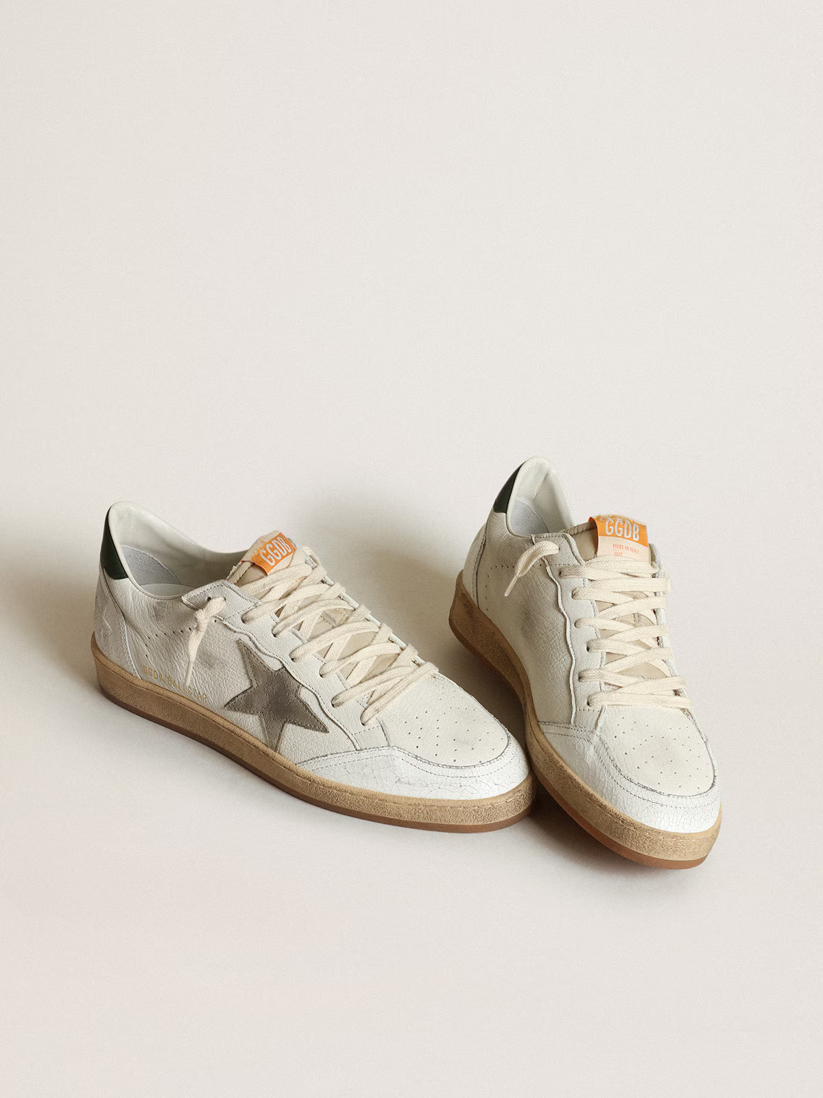 Golden Goose Ball Star – Olive Heel Tab & Suede Star