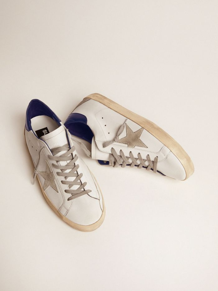 Men’s Super-star Sneakers With Suede Star And Blue Heel Tab