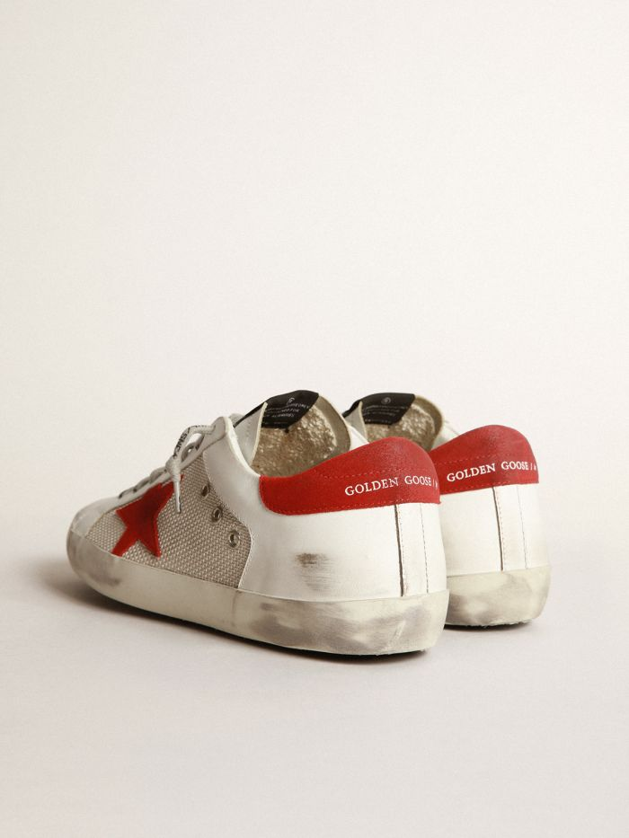 White Superstar Sneakers In Leather With Red Star
