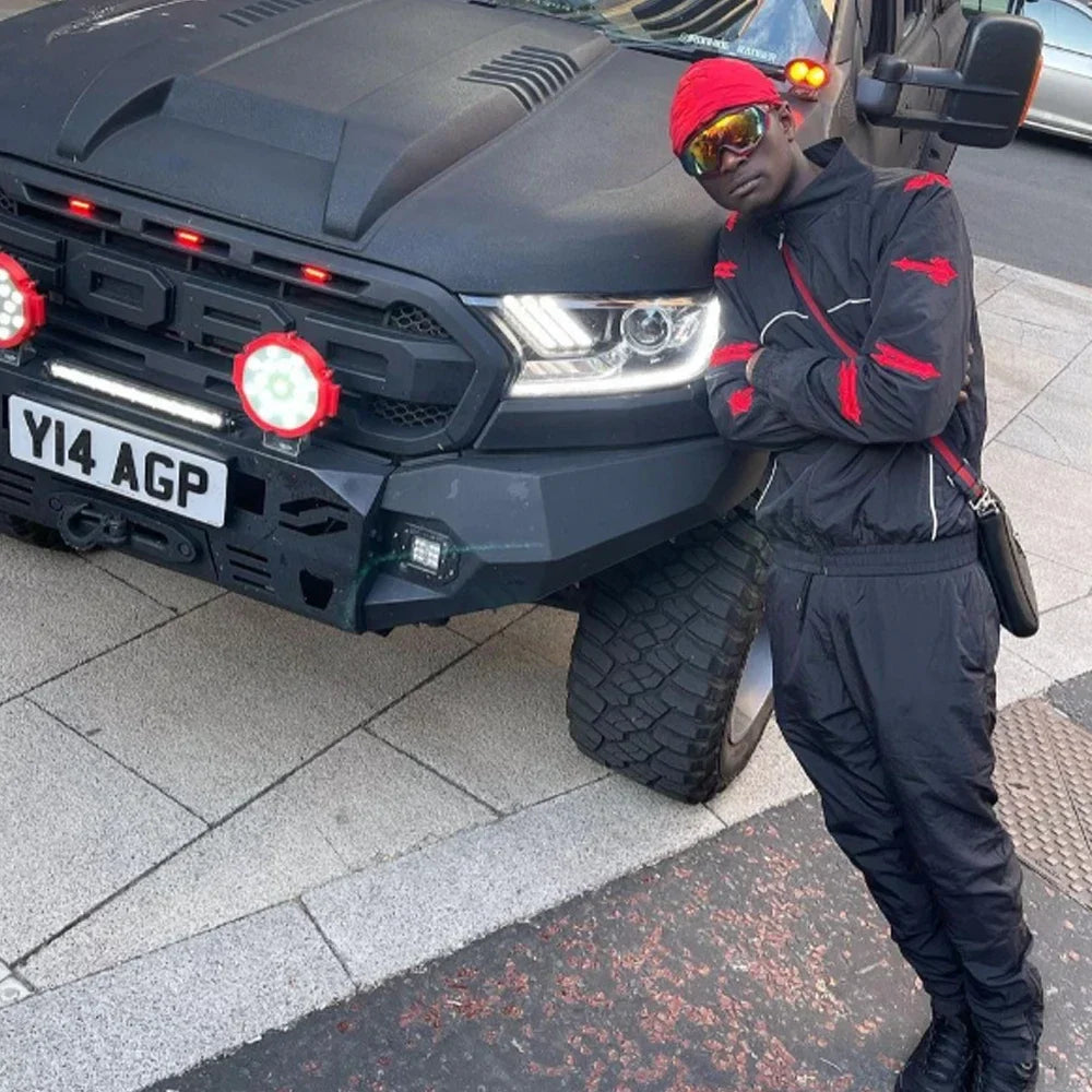 Irongate T Shellsuit Black Red Tracksuit