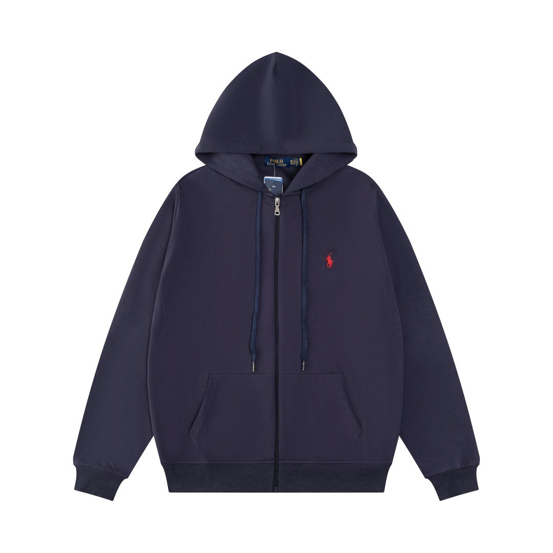 Polo Navy Red Zip Hoodie