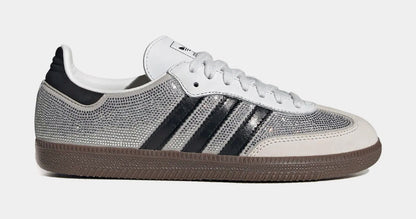 Samba OG Rhinestone Womens Lifestyle Shoes (Crystal White/Crystal White/Silver Metallic)