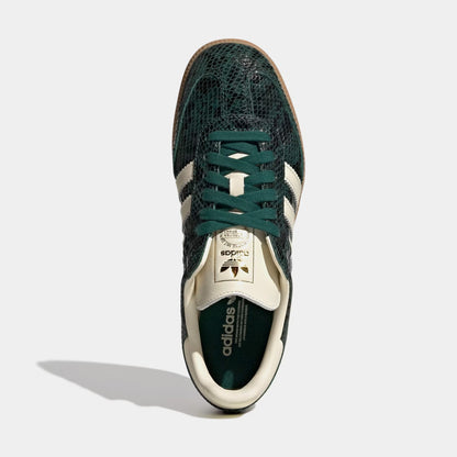 Samba OG Faux Snakeskin Womens Lifestyle Shoes (Black/Cream White/Collegiate Green)