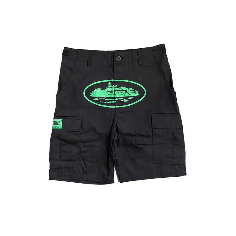 Corteiz Cargo Short - Black/Green