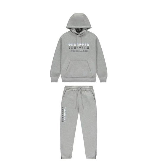 Trapstar Chenille Decoded 2.0 Hooded Tracksuit - Grey / Ice Blue