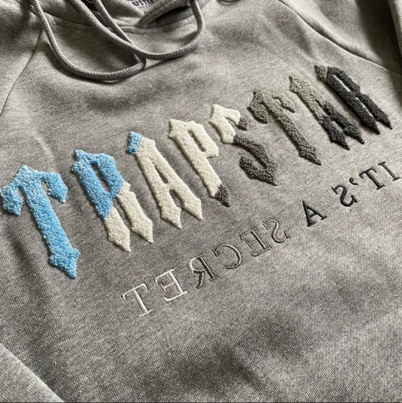Trapstar Chenille Decoded Hooded Tracksuit - Grey Ice Flavours Edition
