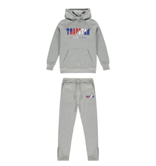 Trapstar Chenille Decoded Hooded Tracksuit - Grey Revolution