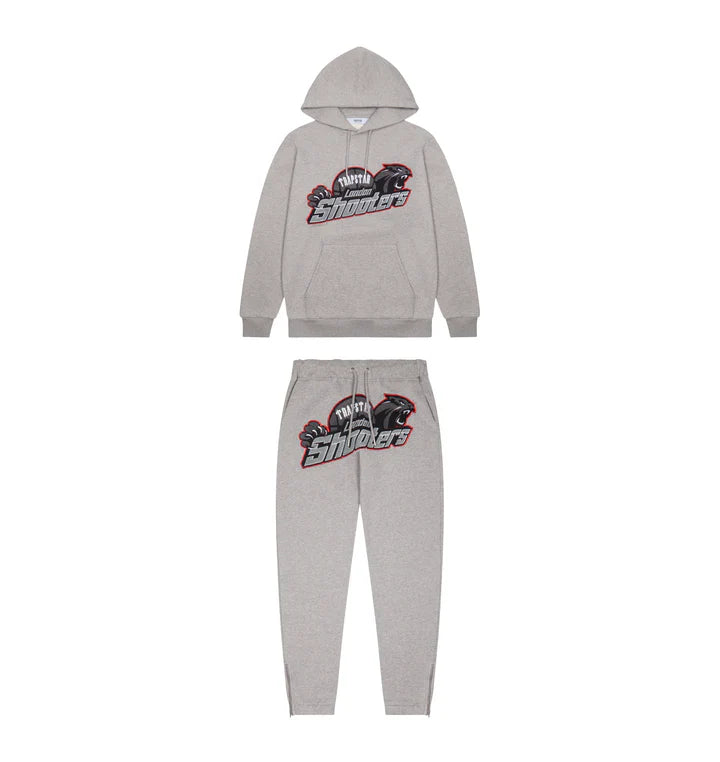 Trapstar Shooters Hooded Tracksuit - Grey/Red