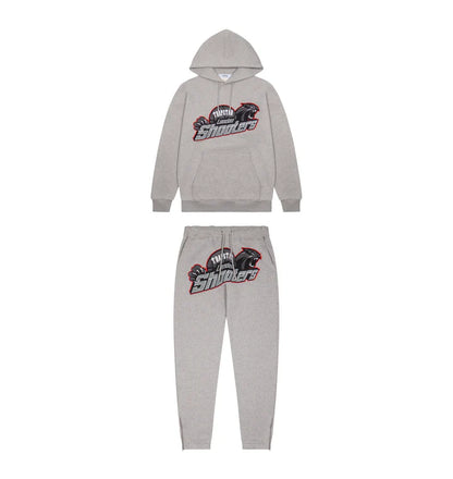 Trapstar Shooters Hooded Tracksuit - Grey/Red