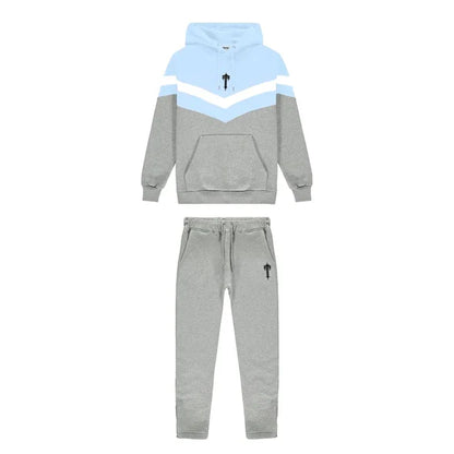 Trapstar V-Stripe Hooded Tracksuit - Cashmere Blue / White / Grey