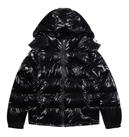 Trapstar Irongate Detachable Hooded Puffer Jacket - Shiny Black