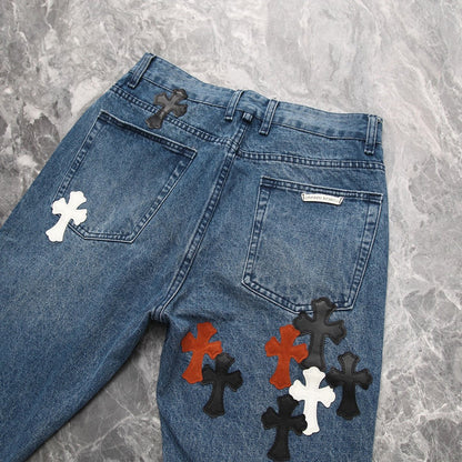 CHROME HEARTS 3 COLOR CROSS BLUE JEANS