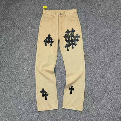 CHROME HEARTS JEANS BROWN