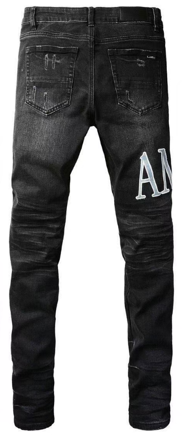 AMIRI CORE APPLIQUE BLACK LEATHER JEANS