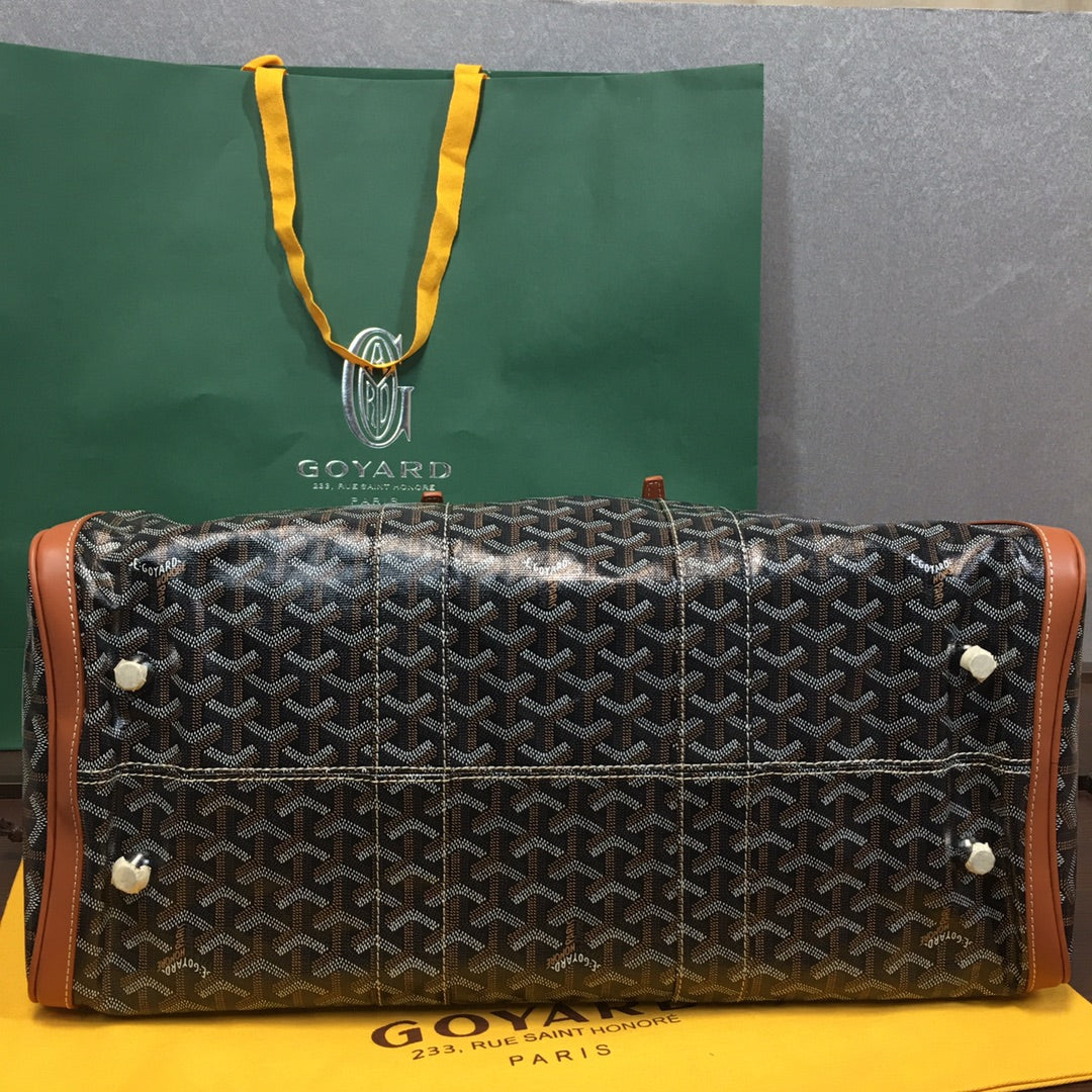 GOYARD BOSTON 50 TRAVEL BAG BLACK & TAN
