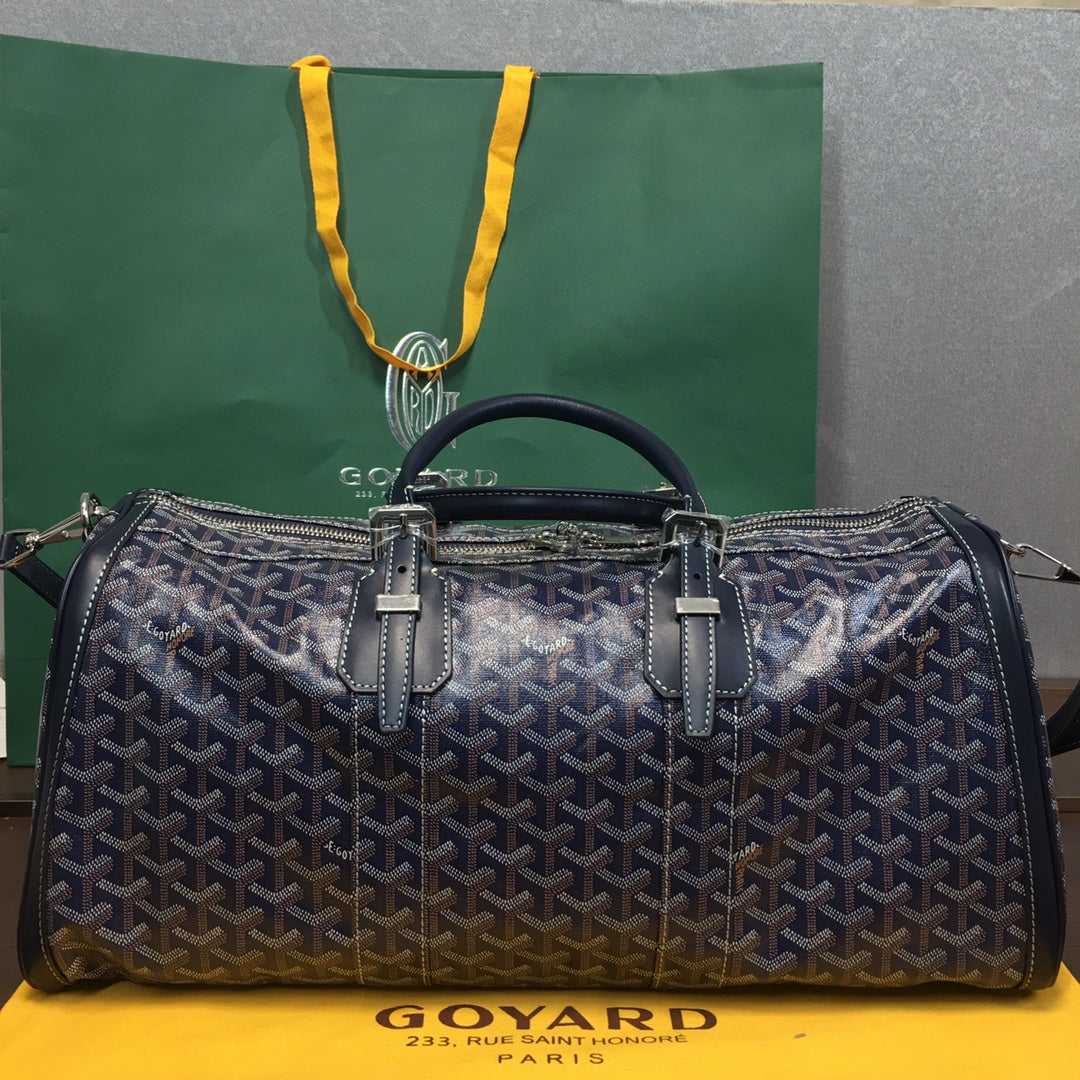 GOYARD BOSTON 50 TRAVEL BAG NAVY