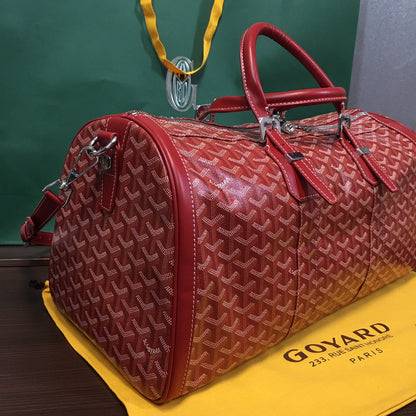 GOYARD BOSTON 50 TRAVEL BAG RED