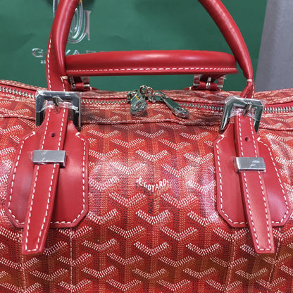 GOYARD BOSTON 50 TRAVEL BAG RED