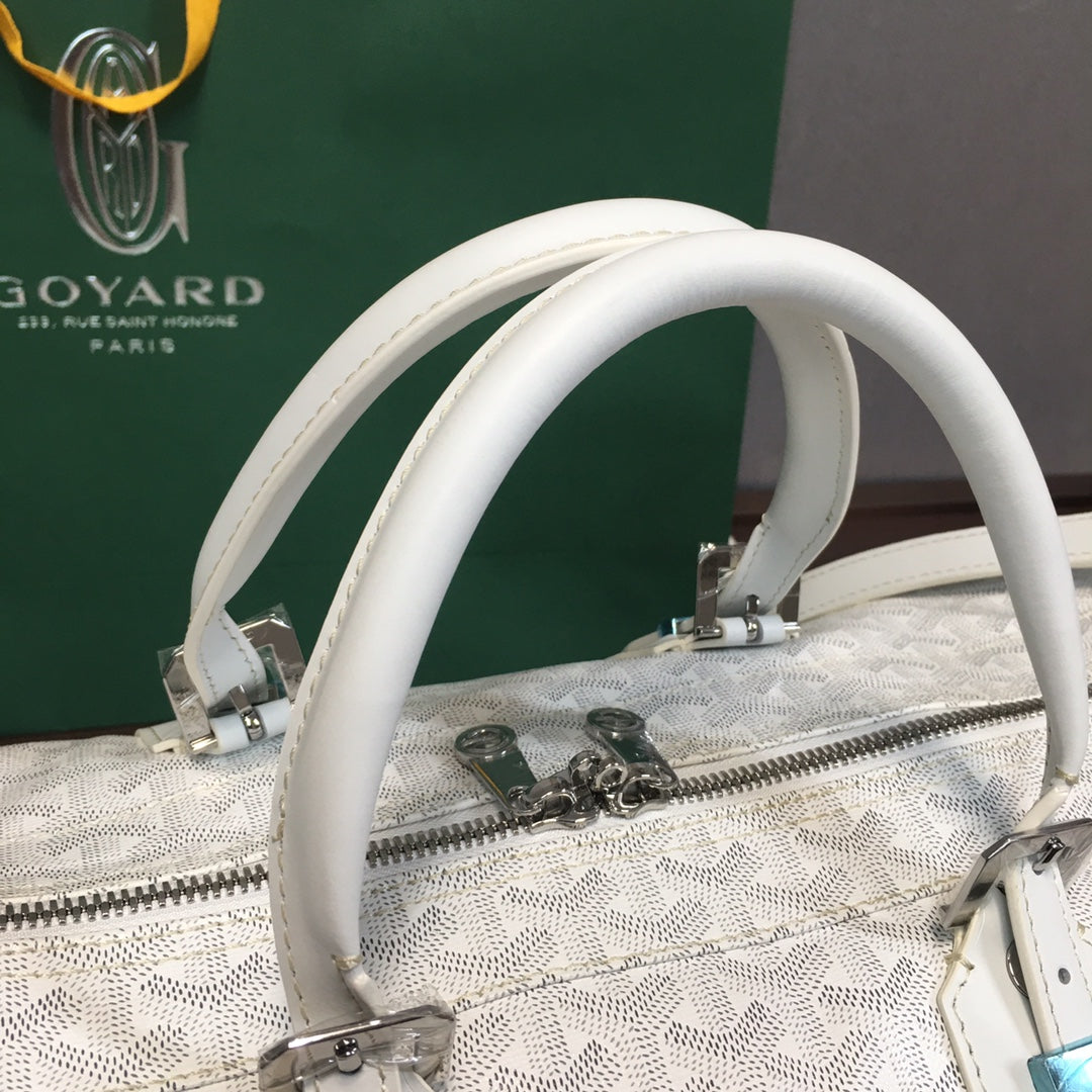 GOYARD BOSTON 50 TRAVEL BAG WHITE