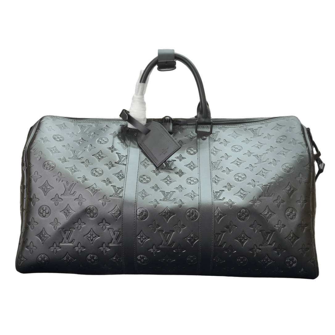 LOUIS VUITTON KEEPBALL 50 BLACK LEATHER TRAVEL BAG