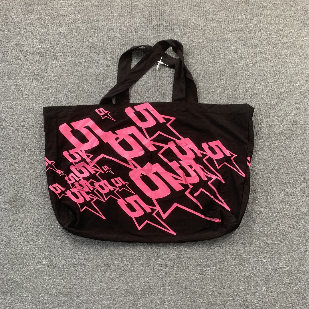 SP5DER OVERSIZED TOTE BAG BLACK