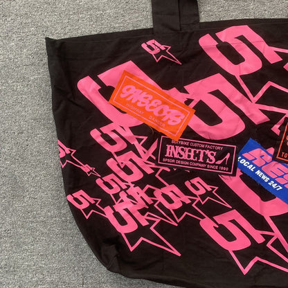 SP5DER OVERSIZED TOTE BAG BLACK