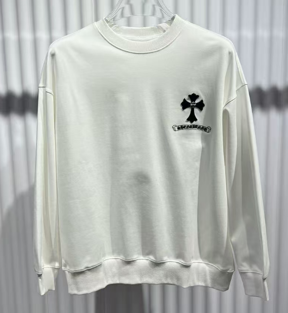 CHROME HEARTS BLACK CROSS SWEATSHIRT WHITE