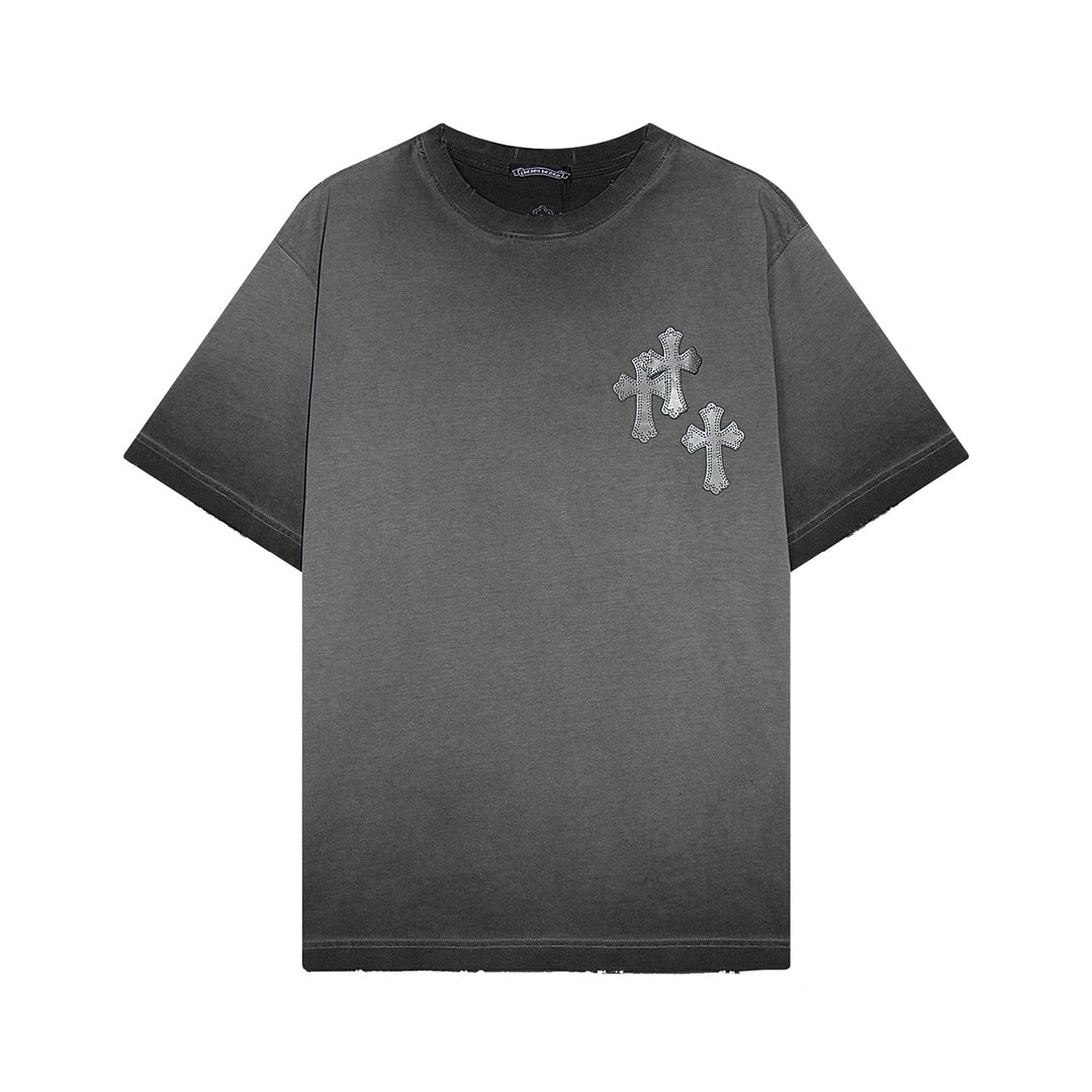 CHROME HEARTS CROSS PATCH T-SHIRT WASHED GREY
