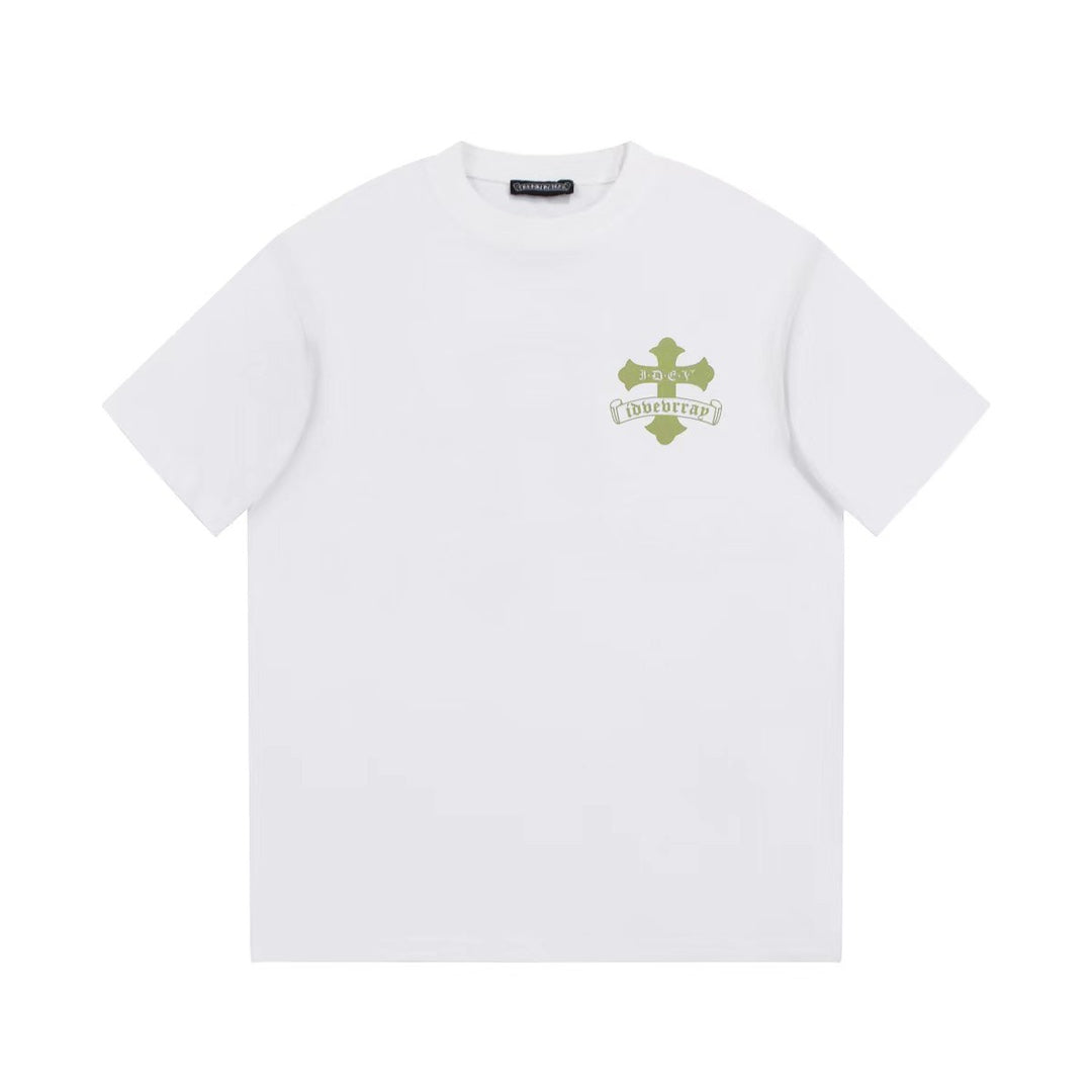 CHROME HEARTS GOLDEN CROSS LOGO T-SHIRT WHITE