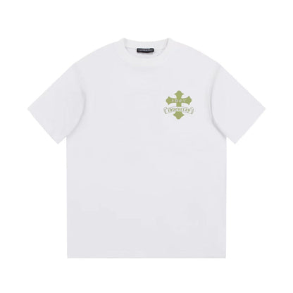 CHROME HEARTS GOLDEN CROSS LOGO T-SHIRT WHITE