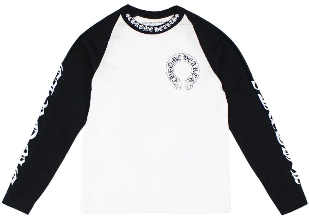 CHROME HEARTS HORSE SHOE LOGO LONGSLEEVE WHITE BLACK