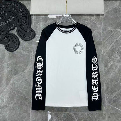 CHROME HEARTS HORSE SHOE LOGO LONGSLEEVE WHITE BLACK