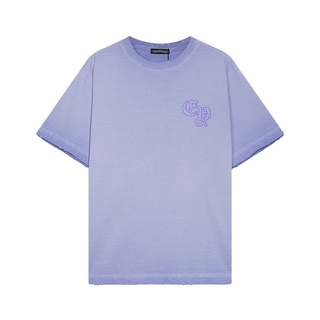 CHROME HEARTS HORSE SHOE LOGO T-SHIRT WASHED LIGHT BLUE