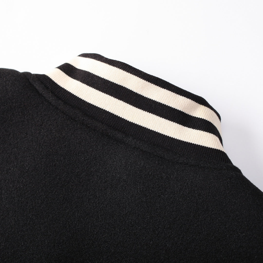 CHROME HEARTS HORSE SHOE LOGO VARSITY JACKET BLACK