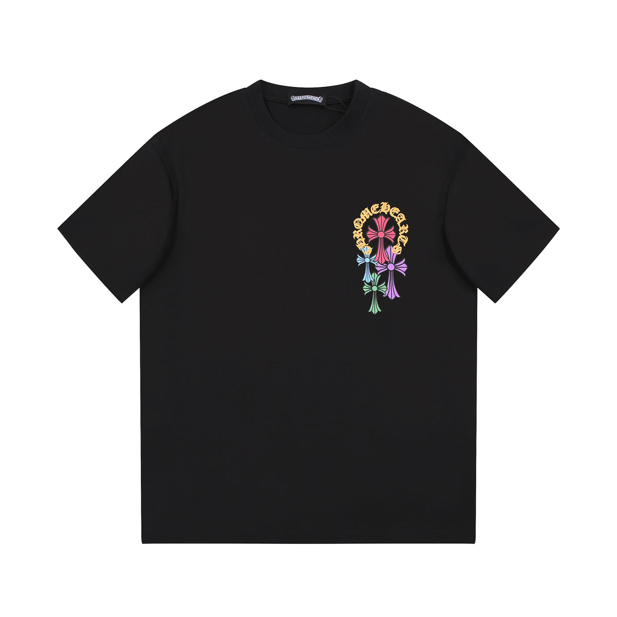 CHROME HEARTS MULTICOLOR HORSE SHOE LOGO T-SHIRT BLACK