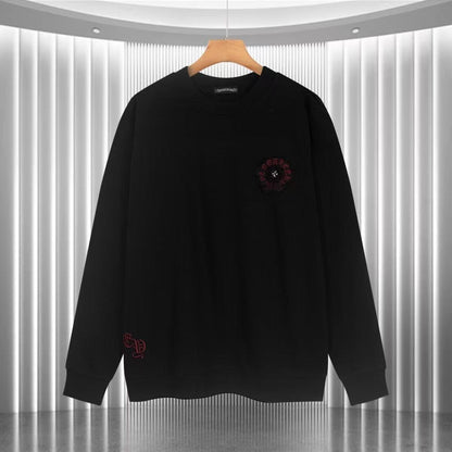 CHROME HEARTS PINK HORSE SHOE LOGO SWEATSHIRT BLACK