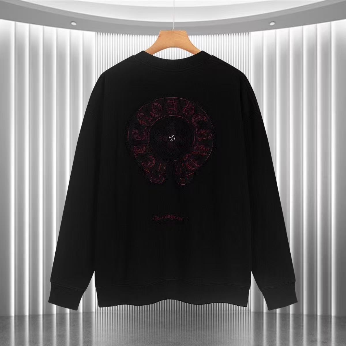 CHROME HEARTS PINK HORSE SHOE LOGO SWEATSHIRT BLACK