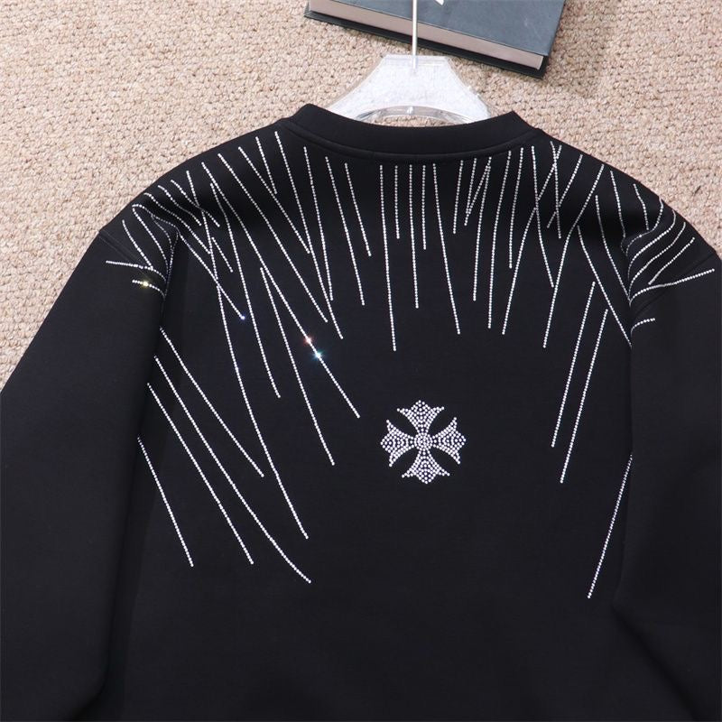 CHROME HEARTS RHINESTONE DESIGN SWEATSHIRT BLACK