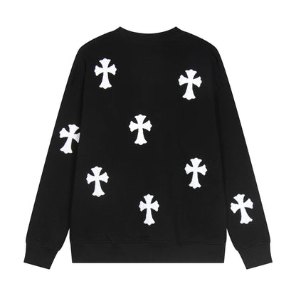 CHROME HEARTS WOOL WHITE CROSS SWEATSHIRT BLACK