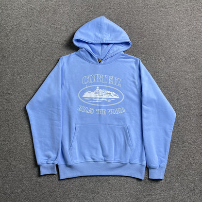 CORTEIZ ALCATRAZ HOODIE BABY BLU