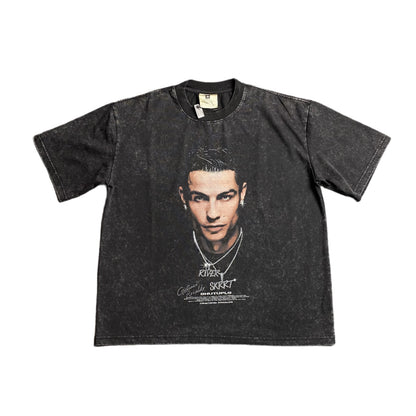 CR7 VINTAGE GRAPHIC TEE DARK GREY