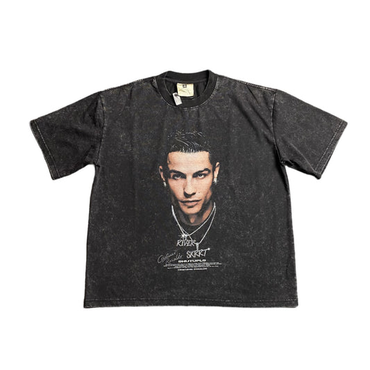 CR7 VINTAGE GRAPHIC TEE DARK GREY