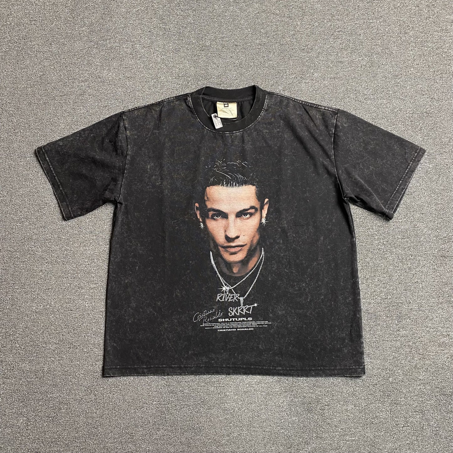 CR7 VINTAGE GRAPHIC TEE DARK GREY