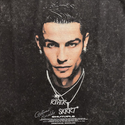CR7 VINTAGE GRAPHIC TEE DARK GREY