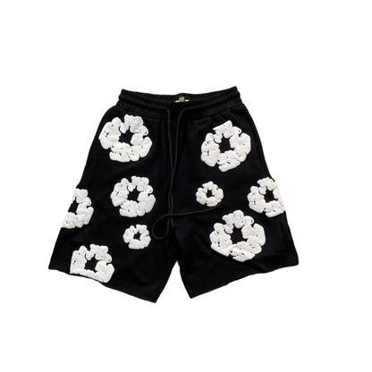 DENIM TEARS COTTON WREATH SHORTS BLACK