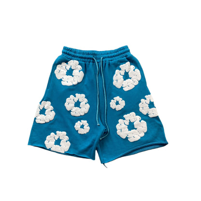 DENIM TEARS COTTON WREATH SHORTS CERULEAN