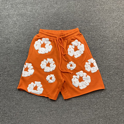 DENIM TEARS COTTON WREATH SHORTS ORANGE