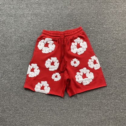 DENIM TEARS COTTON WREATH SHORTS RED