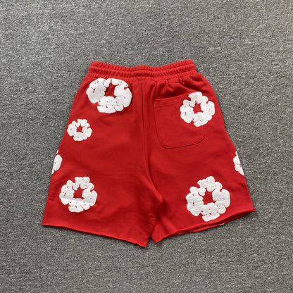 DENIM TEARS COTTON WREATH SHORTS RED